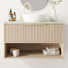 Merewether 900mm Wall Hung Single Vanity with Solid Surface Countertop
